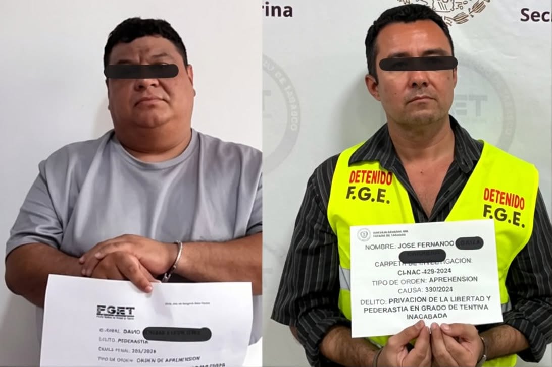 Detienen en Tabasco a dos hombres señalados por presuntos delitos sexuales
