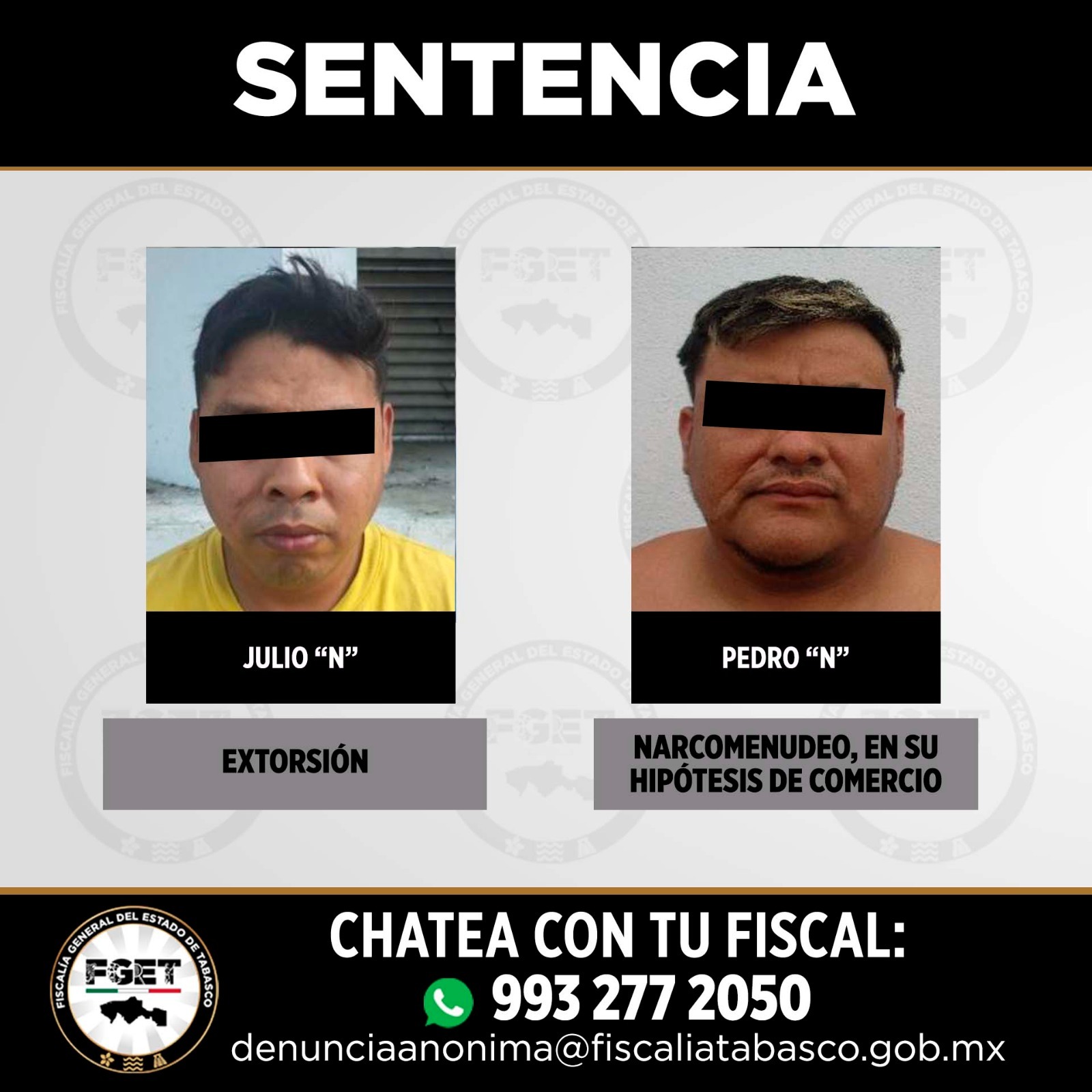 FGET obtiene dos sentencias condenatorias y tres vinculaciones a proceso