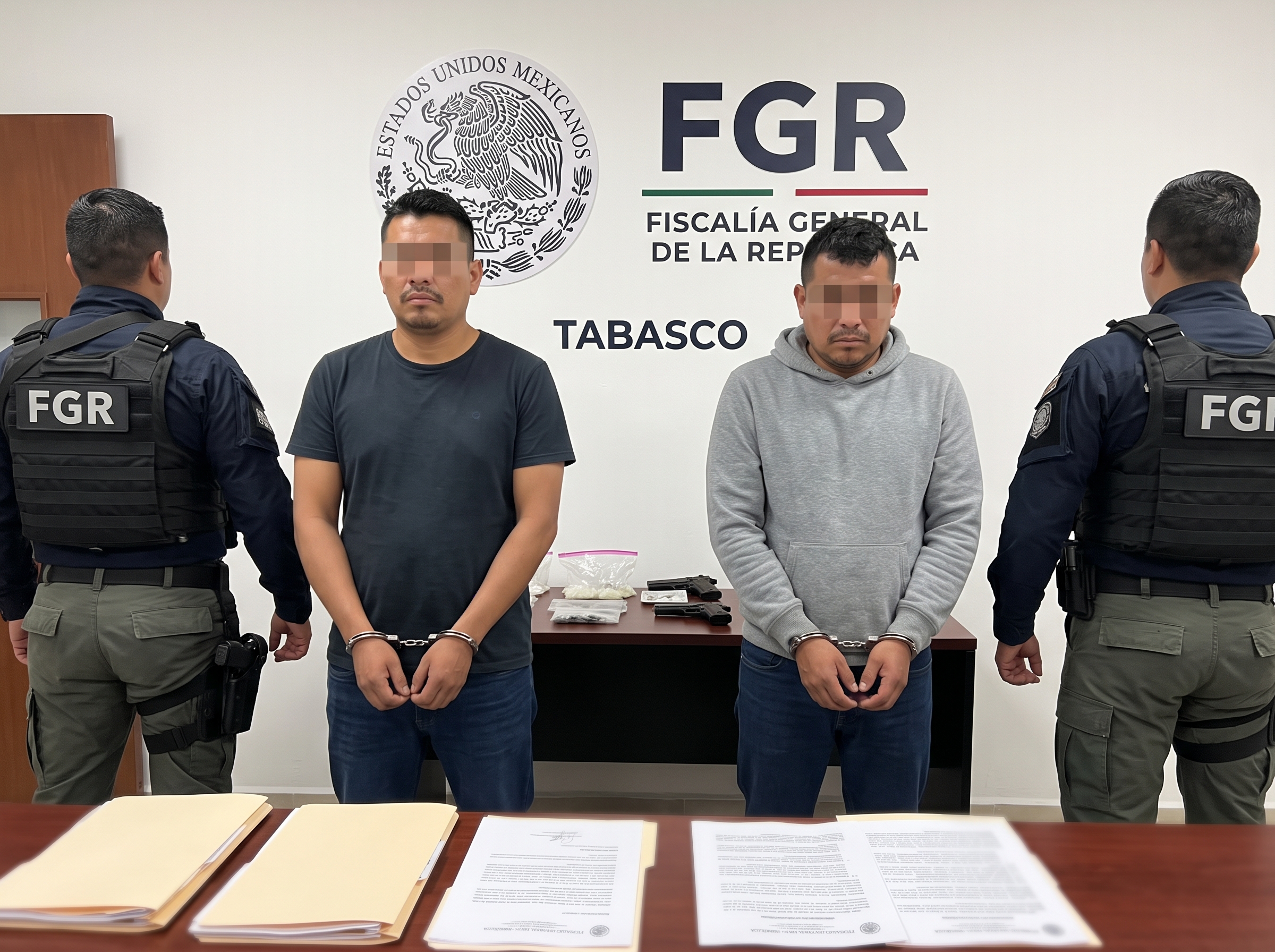 Sentencian a dos hombres por portación de armas y narcomenudeo en Huimanguillo