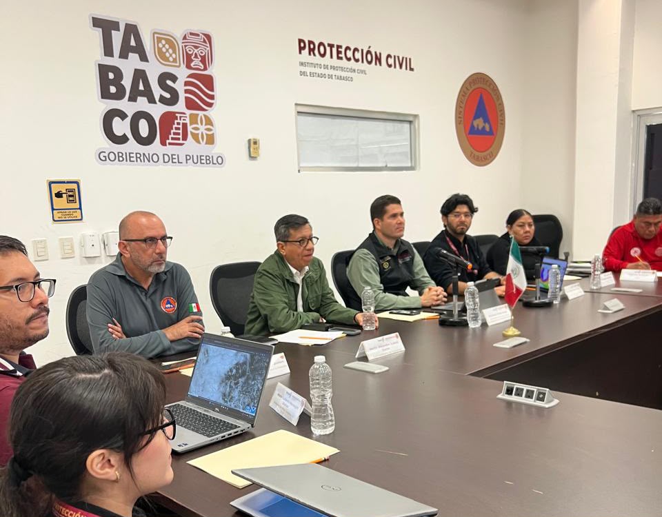 Refuerza Tabasco acciones preventivas ante lluvias muy fuertes por el Frente Frío No. 2