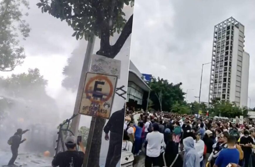Protesta por agua limpia en Guadalajara termina en enfrentamientos y detenciones; denuncian agresión contra adulta mayor