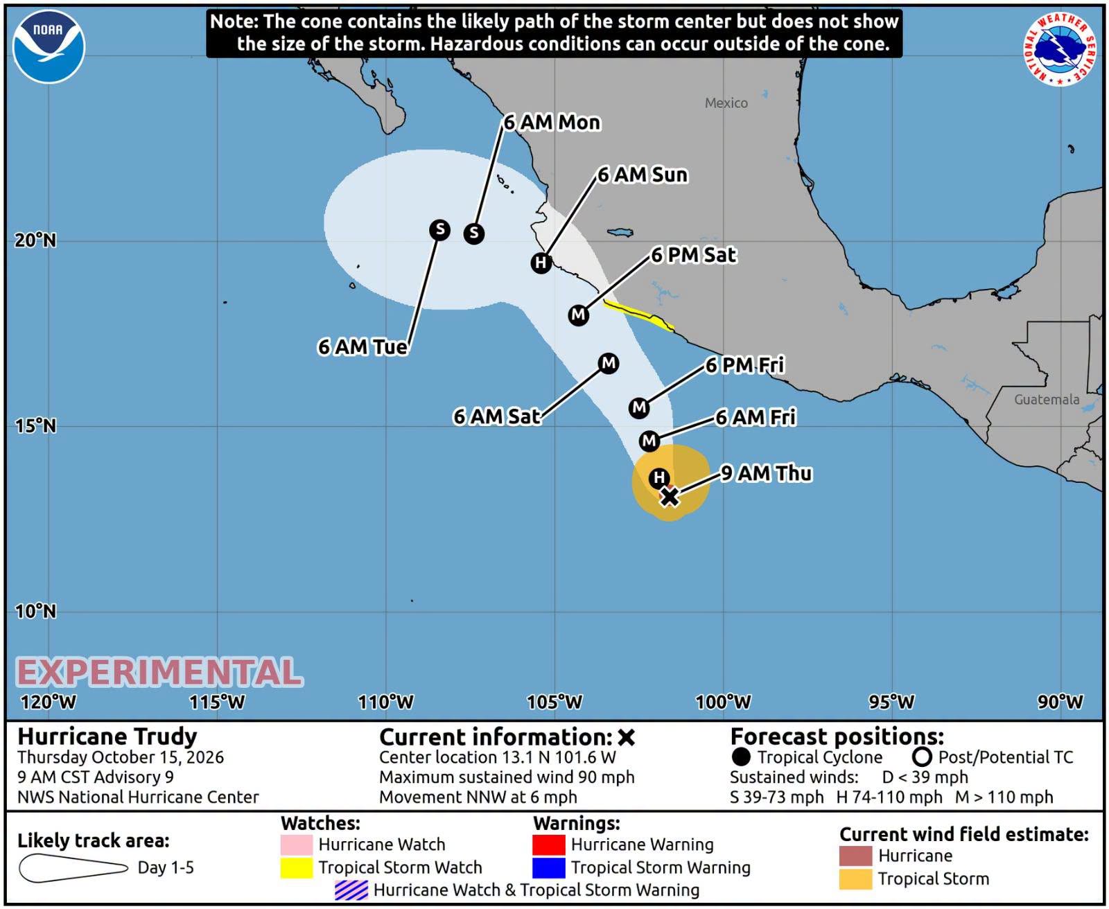 Huracán Trudy se intensifica a categoría 2 y aumenta el riesgo de lluvias intensas en México
