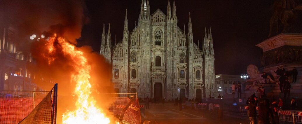 Italia: protestas por el alto costo de vida derivan en enfrentamientos, saqueos e incendios
