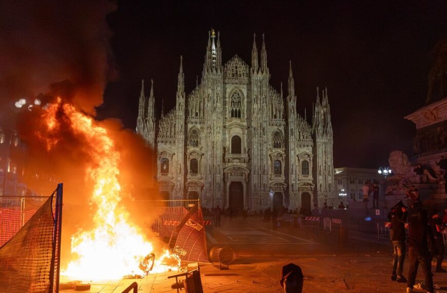 Italia: protestas por el alto costo de vida derivan en enfrentamientos, saqueos e incendios
