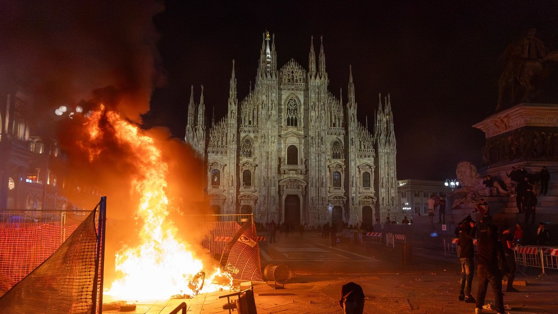 Italia: protestas por el alto costo de vida derivan en enfrentamientos, saqueos e incendios