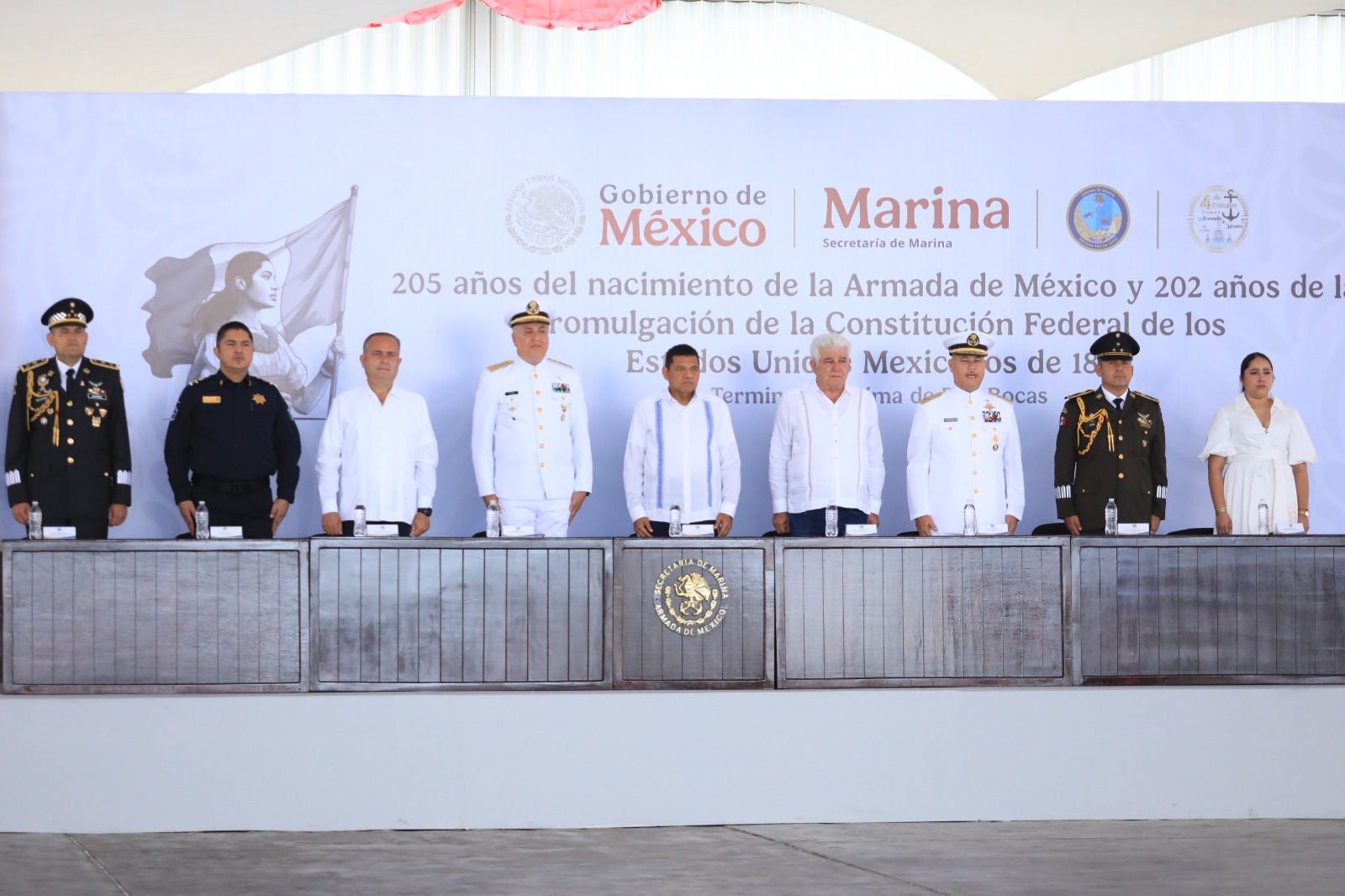 Conmemoran en puerto Dos Bocas 205 años de la Armada de México…