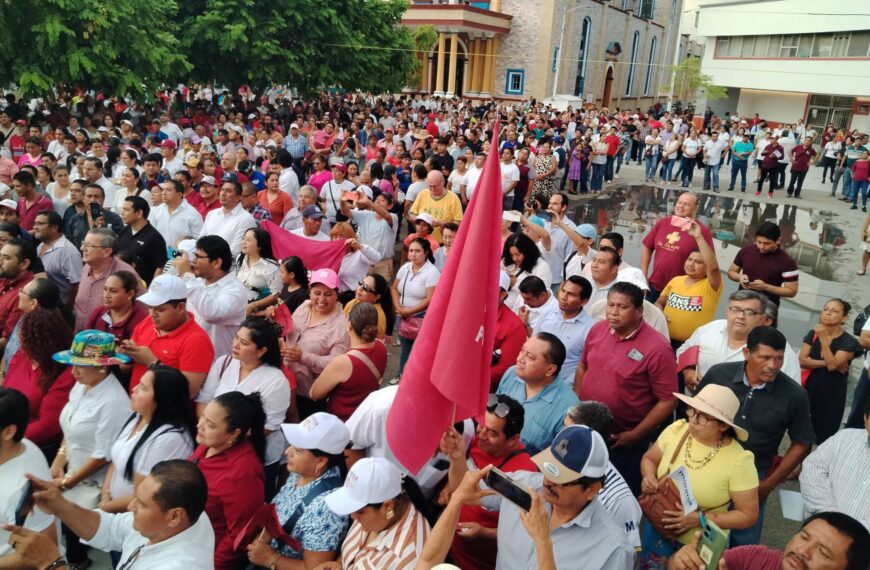 Morena realiza mega movilización en Paraíso por su 15 aniversario