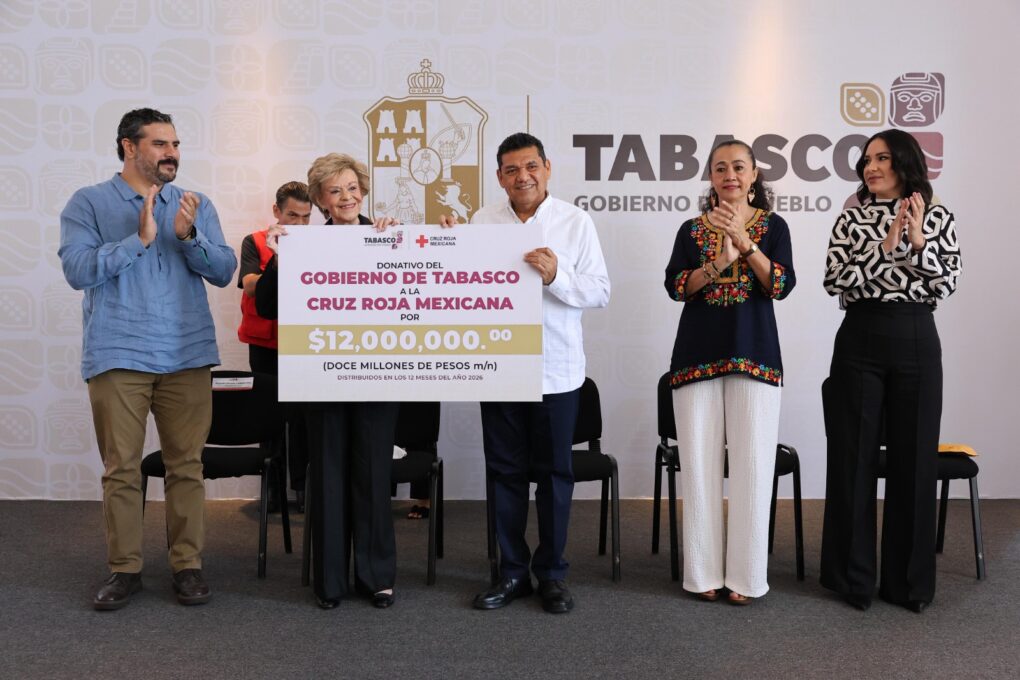Encabeza Javier May inicio de Colecta Anual de la Cruz Roja Tabasco 2026 y entrega donativo por 12 mdp…