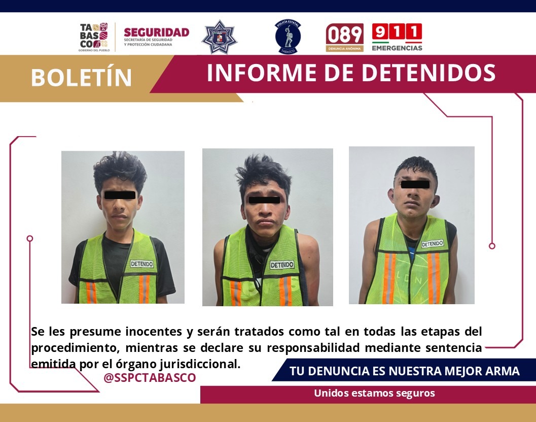 Detienen a tres jóvenes con armas y presuntas drogas en el fraccionamiento Bicentenario
