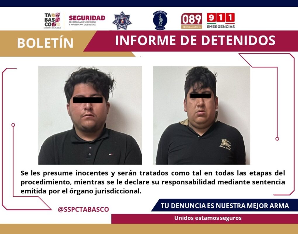 Detienen a dos presuntos narcomenudistas durante patrullajes preventivos en Emiliano Zapata