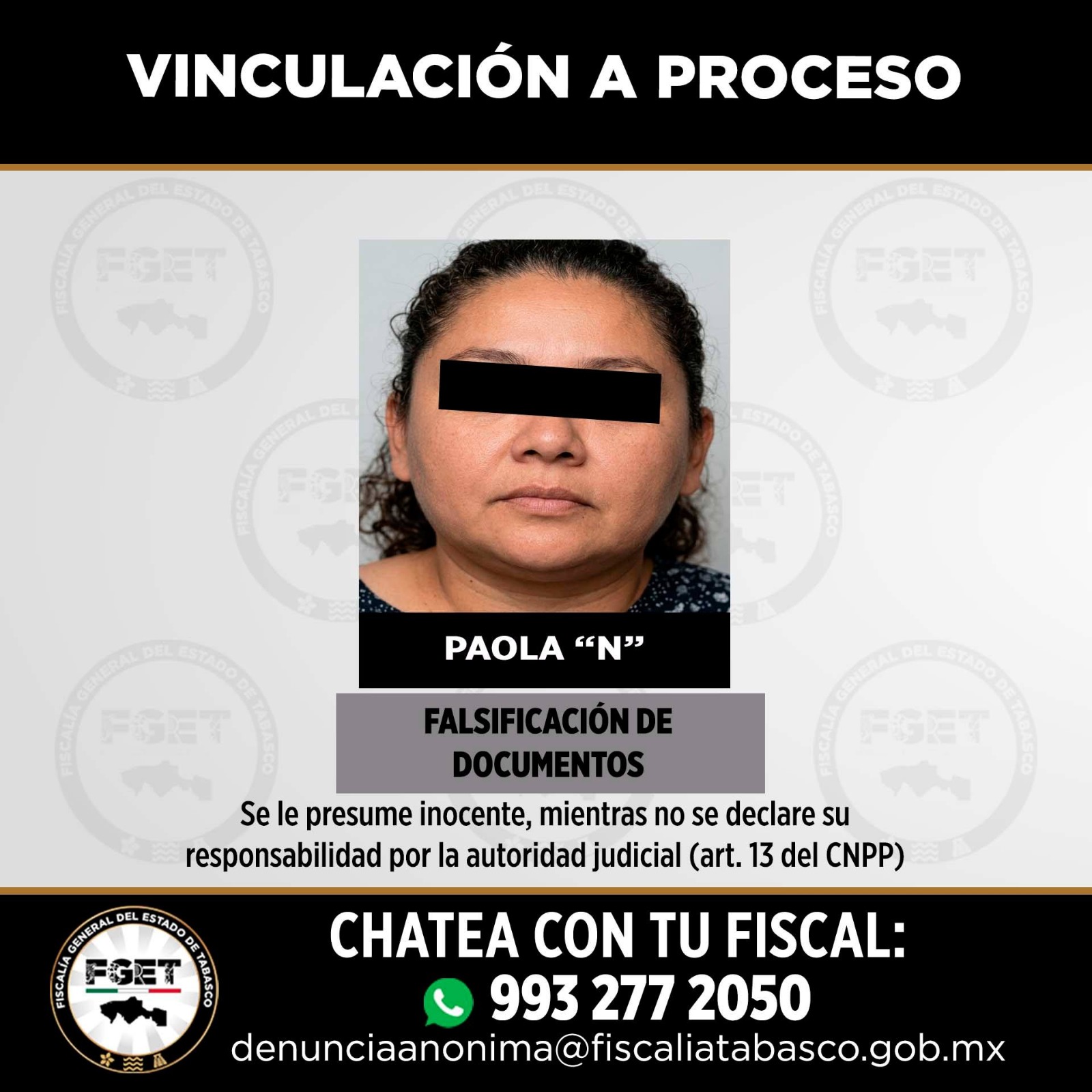 Vinculan a proceso a exservidora pública de Tenosique por presunta falsificación de documentos