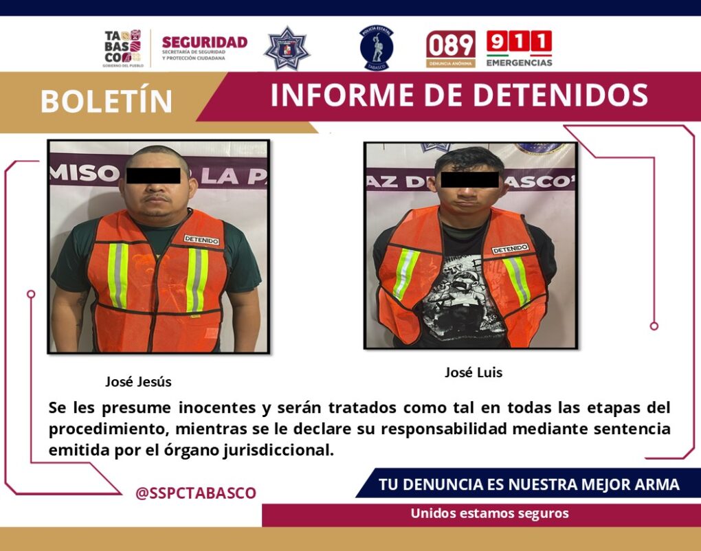 Detienen a dos sujetos con drogas, armas y motocicleta sin placas en Huimanguillo