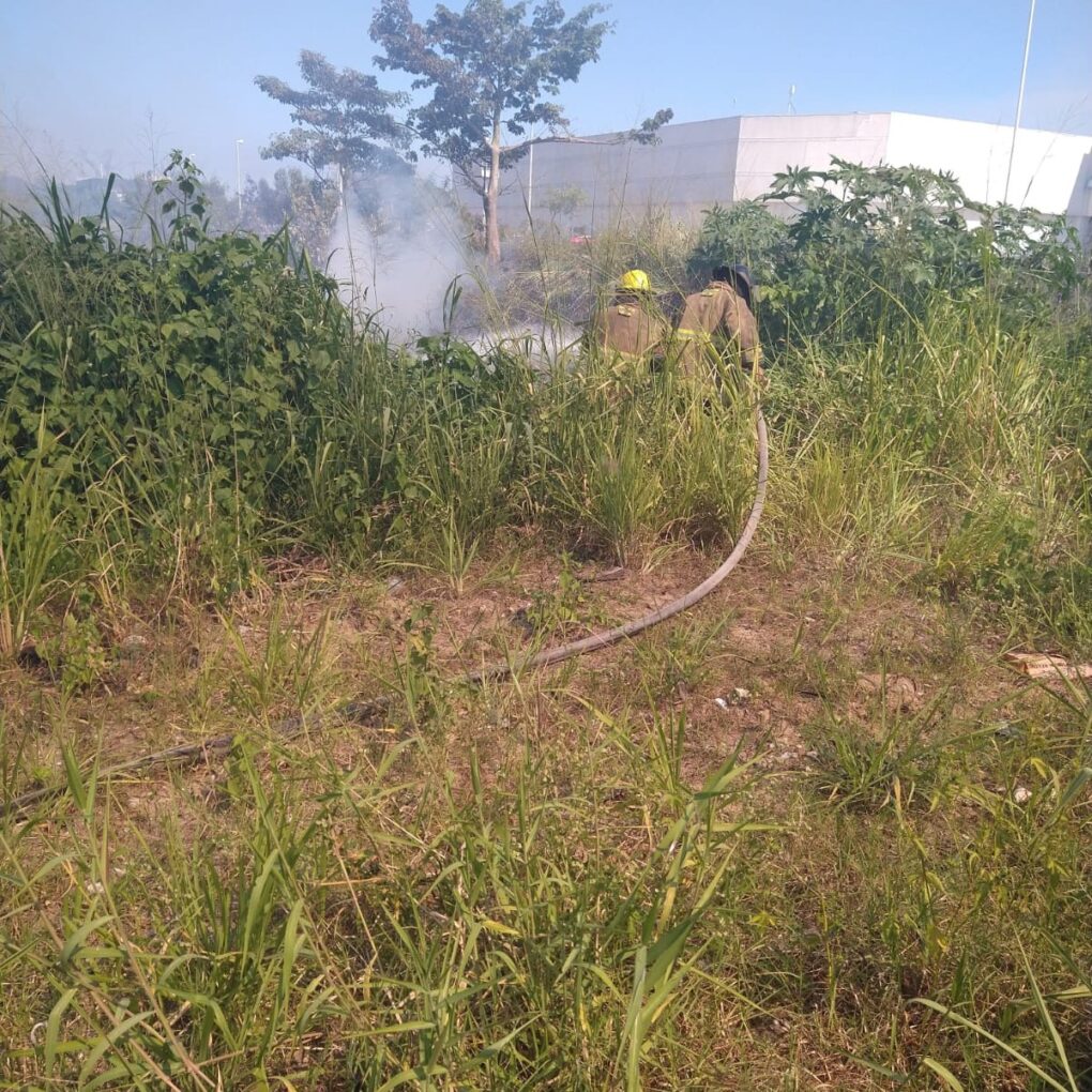 Bomberos del IPCET sofocan incendios de pastizal en Periférico y carretera Villahermosa–Teapa