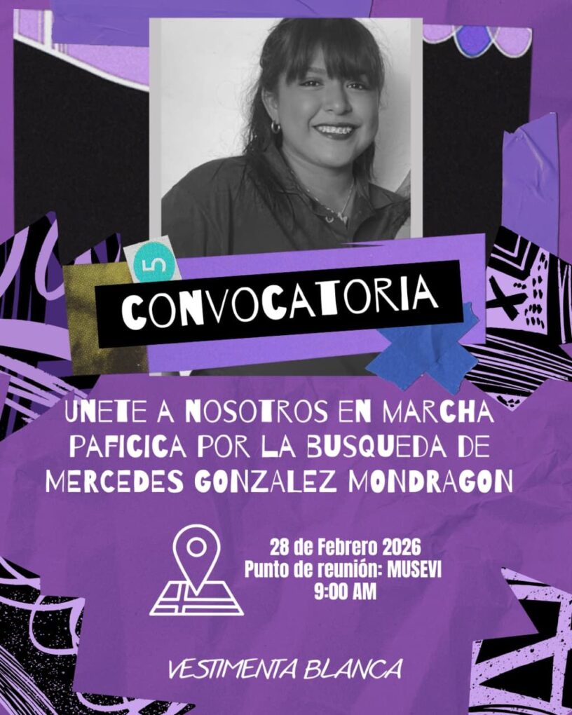Convocan a marcha pacífica para exigir búsqueda de Mercedes González Mondragón