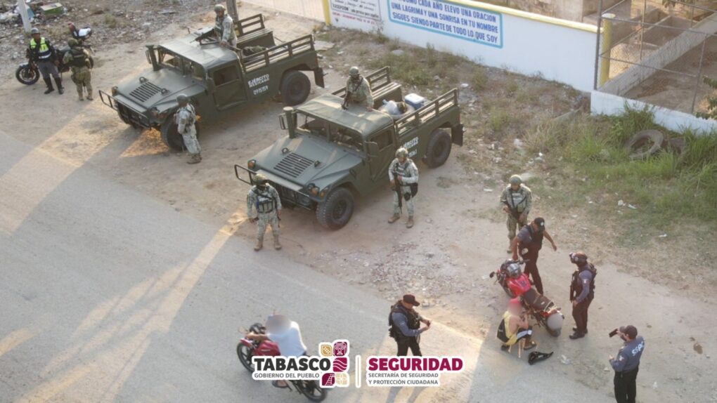 Recorridos disuasivos refuerzan la seguridad en colonias de Villahermosa