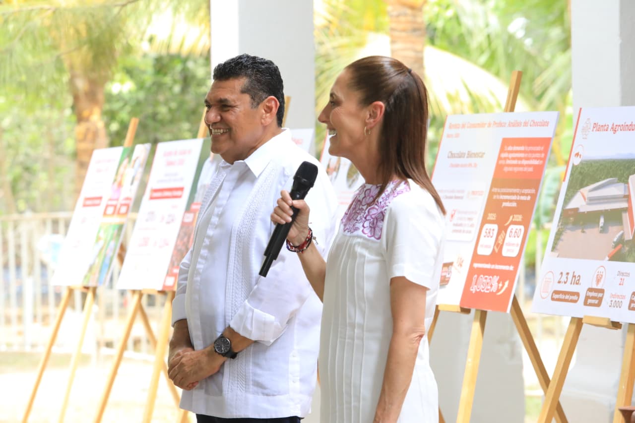 Precio justo y valor agregado al Cacao-Tabasco, promete Claudia Sheinbaum; en Septiembre arranca en Comalcalco, construcción de la Fábrica de Chocolate Bienestar…